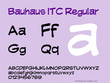 Bauhaus ITC Version 1.20 Font Sample
