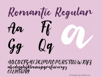 Romantic Version 1.001;Fontself Maker 3.5.4 Font Sample