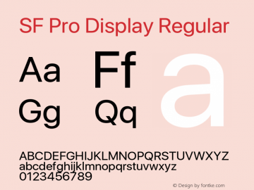 SFProDisplay Version 1.00 November 27, 2018, initial release Font Sample