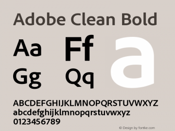 AdobeClean-Bold Version 5.210;PS 2.000;hotconv 1.0.71;makeotf.lib2.5.5900 Font Sample