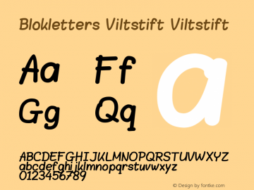 Blokletters Viltstift Version 1.3 Font Sample