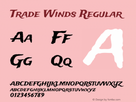 Trade Winds Version 1.001 Font Sample