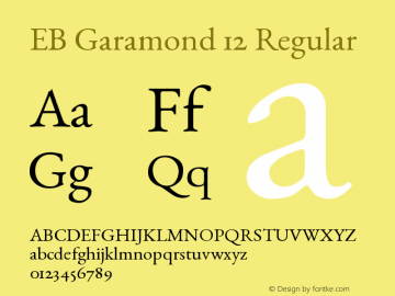 EB Garamond 12 Regular Version 0.014e Font Sample