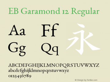 EB Garamond 12 Regular Version 3.01 Font Sample