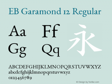 EB Garamond 12 Regular Version 3.01 Font Sample