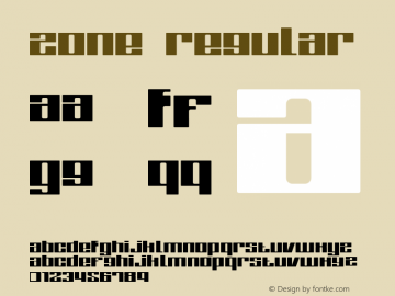 Zone Regular Altsys Metamorphosis:04.04.2003 Font Sample