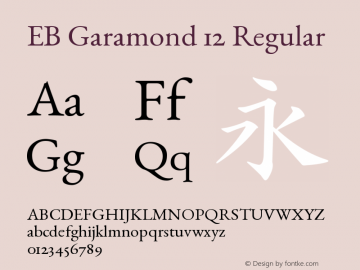 EB Garamond 12 Regular Version 3.01 Font Sample
