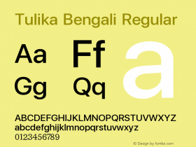 TulikaBengali Version 1.000 Font Sample