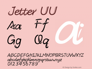 Jetter Version 1.00 Font Sample