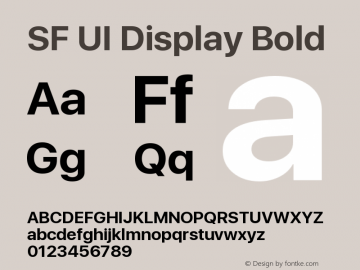 SF UI Display Bold 11.0d33e2--BETA Font Sample