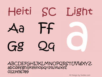 Heiti SC Light  Font Sample