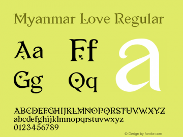 Myanmar Love Version 2.00 March 14, 2017 Font Sample