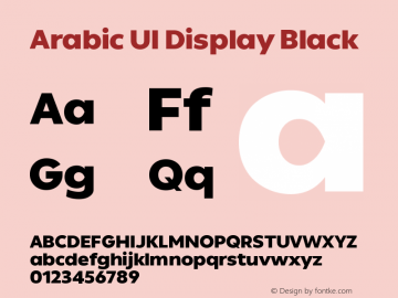 Arabic UI Display Black Version 2.00 February 20, 2018 Font Sample
