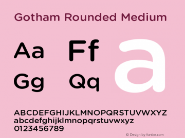 GothamRounded-Medium Version 1.002 Font Sample