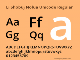 Li Shobuj Nolua Unicode 2.00 | Designed by Abdur Rahim | Developed by Niladri Shekhar Bala图片样张