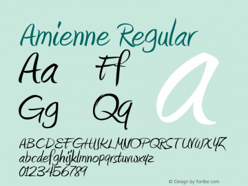 Amienne: 2008 Version 1.001 Font Sample