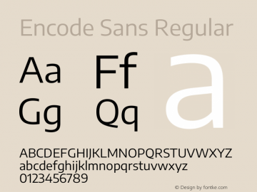 Encode Sans Regular Version 3.002 Font Sample