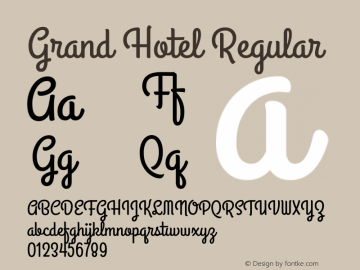 Grand Hotel Version 1.00;May 6, 2021;FontCreator 13.0.0.2683 64-bit图片样张