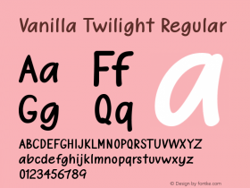 VanillaTwilight Version 1.00;September 2, 2019;FontCreator 12.0.0.2546 64-bit图片样张