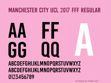 Manchester City UCL 2017 FFF 1.0 | FreeFootballFont.blogspot.com图片样张