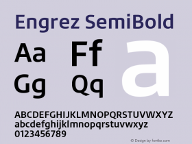 Engrez-SemiBold Version 1.000 Font Sample