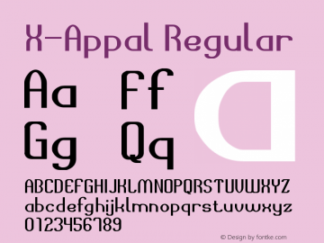 X-Appal Version 1.00 Font Sample