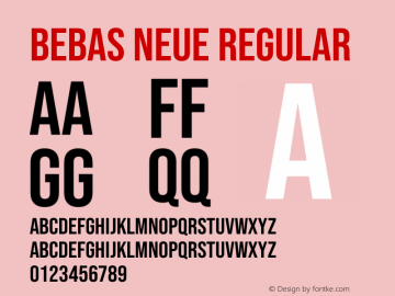 Bebas Neue Regular Version 2.000 Font Sample