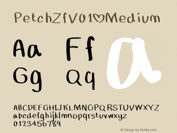 PetchZfV01 Version 001.000 Font Sample