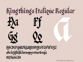 Kingthings Italique Regular Version 1.0 May, 2003图片样张