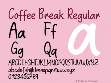 Coffee Break Version 1.002;Fontself Maker 3.5.4图片样张