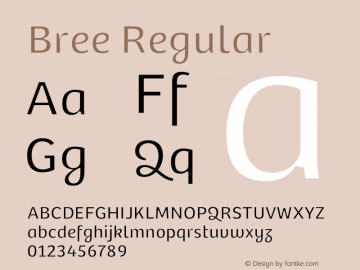 Bree Regular Version 1.00;May 7, 2021;FontCreator 13.0.0.2683 64-bit图片样张