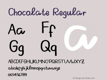 Chocolate Version 001.001 Font Sample