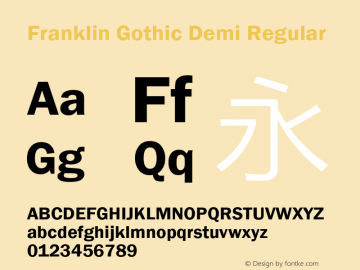 Franklin Gothic Demi Version 1.01图片样张