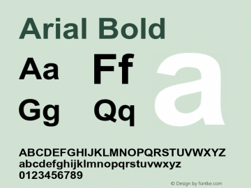 Arial Bold Version 1.1 - November 1992 Font Sample