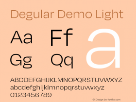 Degular Demo Light Version 1.000;PS 0.0;hotconv 16.6.54;makeotf.lib2.5.65590 Font Sample