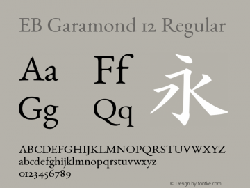 EB Garamond 12 Regular Version 3.01 Font Sample