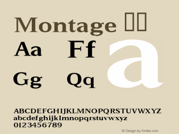 Montage Version 1.00 Font Sample