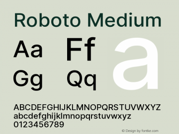 Roboto Medium Version 3.015;git-7f5c04026 Font Sample