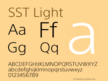 SST Light Version 1.01, build 9, s3 Font Sample