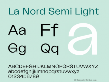 La Nord Semi Light Version 1.000;PS 001.000;hotconv 1.0.88;makeotf.lib2.5.64775 Font Sample