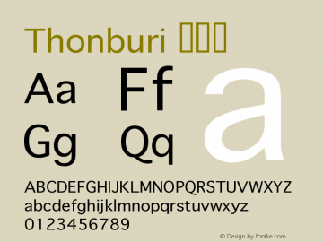 Thonburi 常规体  Font Sample