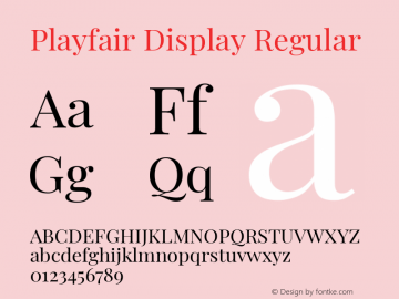 Playfair Display Regular Version 1.200; ttfautohint (v1.8.2) Font Sample