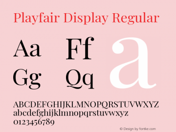 Playfair Display Regular Version 1.200; ttfautohint (v1.8.2)图片样张