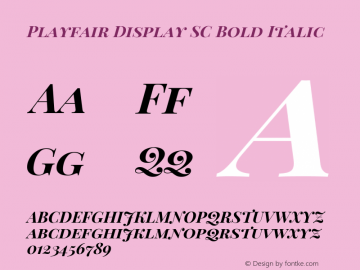 Playfair Display SC Bold Italic Version 1.200; ttfautohint (v1.6) Font Sample