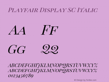 Playfair Display SC Italic Version 1.200; ttfautohint (v1.6) Font Sample