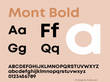 Mont Bold Version 1.003;PS 001.003;hotconv 1.0.88;makeotf.lib2.5.64775 Font Sample