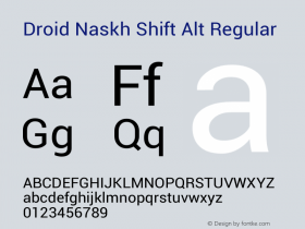 Droid Naskh Shift Alt Version 1.10图片样张
