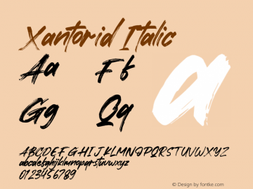Xantorid Italic Version 1.00;March 6, 2021;FontCreator 13.0.0.2683 64-bit图片样张