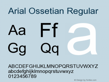 Arial Ossetian Regular Version 5.06 December 13, 2013 Font Sample