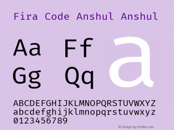 Fira Code Anshul Version 5.002图片样张